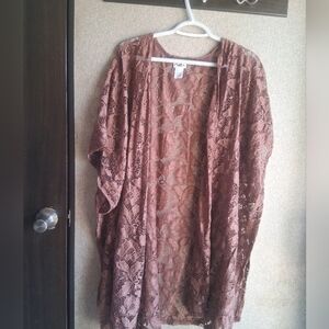 Lace Kimono Cardigan Plus Size 1x 2x Copper Bronze Boho Bohemian Whimsical